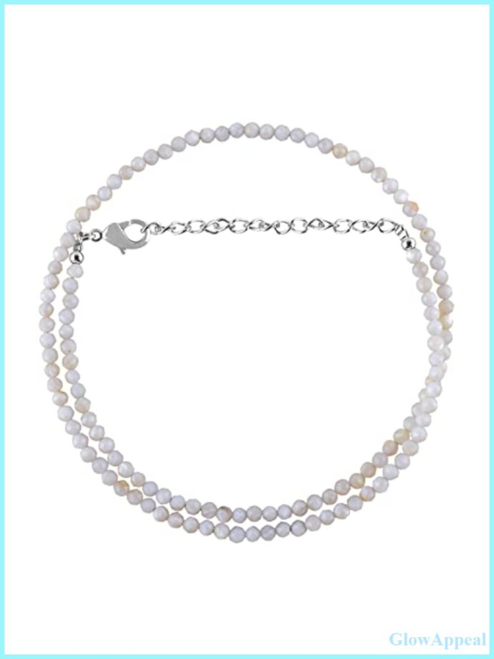 Silver Plated White Opal Beaded Choker Necklace for Women